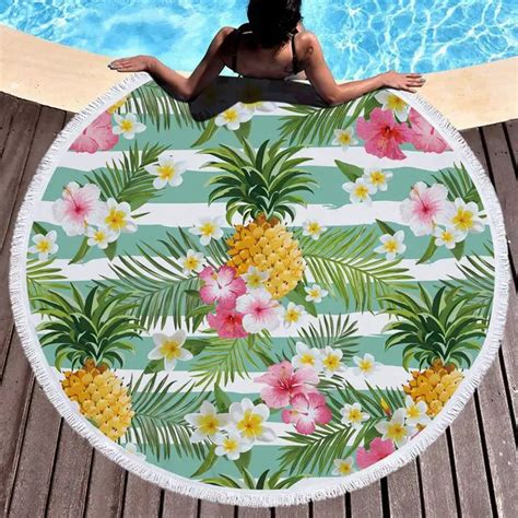 Buy 2018 Summer Flamingo Round Beach Towel With