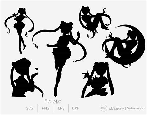 These are digital cut or print files. Sailor moon set cartoon clipart vector graphicsdigital
