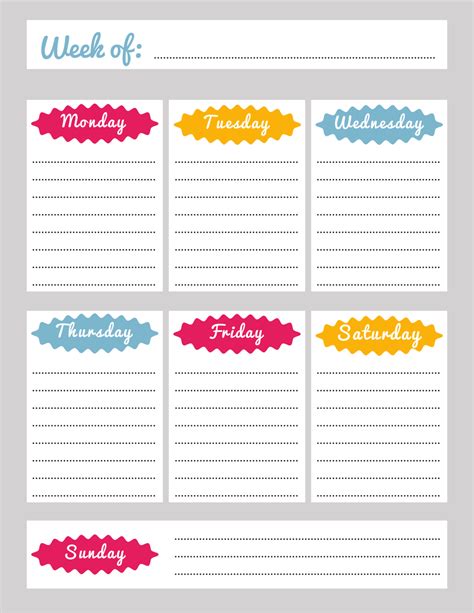 Weekly Planner Template Download Printable Pdf Templateroller