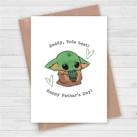 Baby Yoda Father's Day Card Yoda Best Ever dad dad yoda | Etsy in 2021