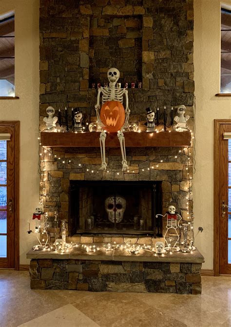 Halloween Fireplace With Skeleton Halloween Fireplace Halloween