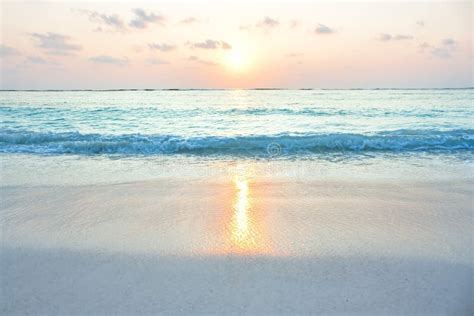 Turquoise Ocean In Sunrise At Tropical Island Stock Photo Image Of