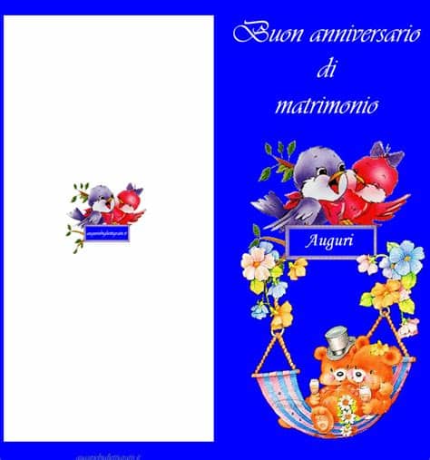Oltre al compleanno, un altro anniversario personale molto importante è quello del matrimonio, che segna l'inizio di una nuova tappa della propria vita, legata all'inizio di un progetto comune ad un'altra persona. Un Bellissimo Biglietto Dauguri Da Stampare E Ritagliare ...