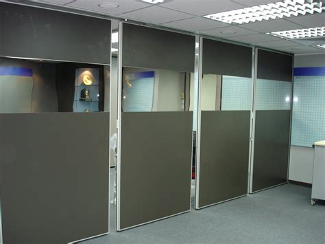 Folding Office Partition Walls Melamine Surface Mdf Board Aluminium Frame