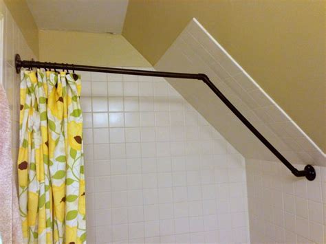 Attic Shower Curtain Rod Attic Shower Diy Shower Curtain Sloped