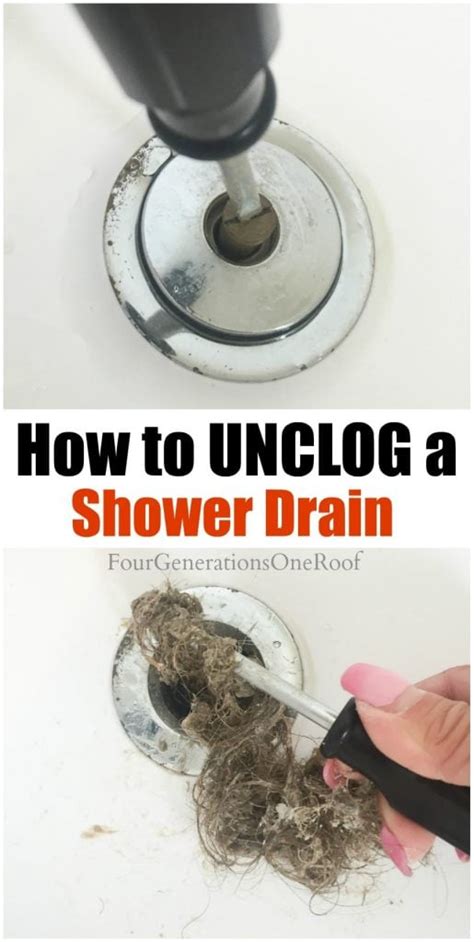 How To Unclog A Shower Drain In 5 Minutes Four Generations