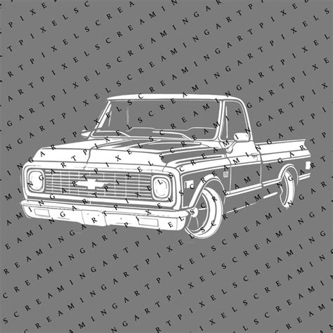 Chevy C Silhouette Digital File C Truck File Chevy Truck Png