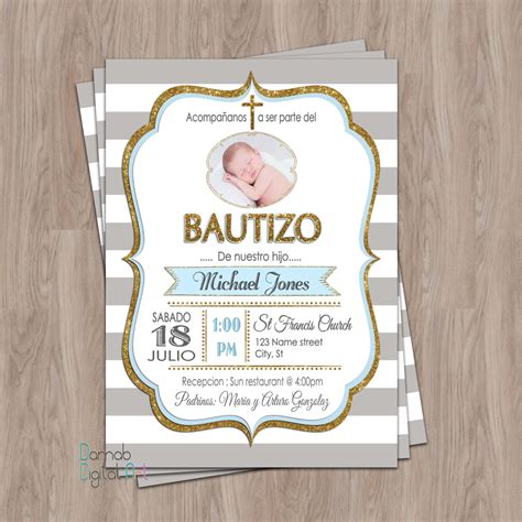 Bautizo Invitations Invitaciones De Bautizo Invitations De Etsy