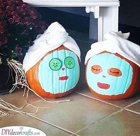 Face Mask Time Funny Pumpkin Painting Designs Halloween Pumpkins