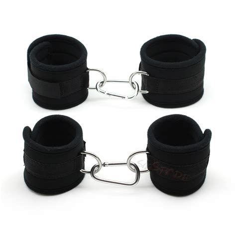 Smspade Black Neoprene Bondage Kitsex Restraint Handcuffs And Ankle Cuffserotic Wrist Cuffs