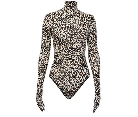 Leopard Print Bodysuit Turtleneck Bodysuit Long Sleeve Bodysuit Womens Bodysuit With