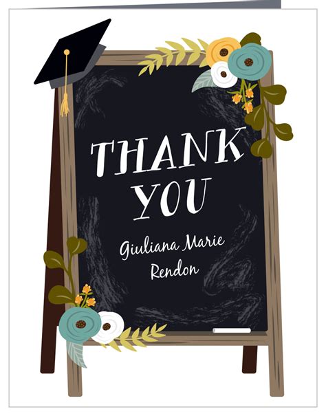 Chalkboard Art Graduation Thank You Cards By Basic Invite