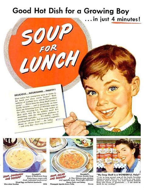1952 Campbells Soup Lunch Campbell Soup Vintage Recipes Lunch