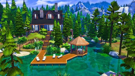 The Sims 4 Lake House On A Hill Youtube