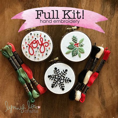 Christmas Ornaments Embroidery Kit Hoop Art Hand Etsy Christmas