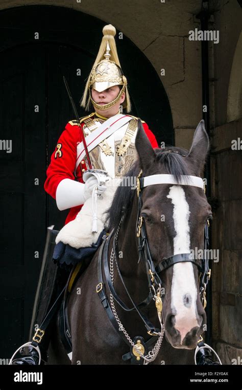 Mounted Horse Guard From Household Cavalry Outside The Household