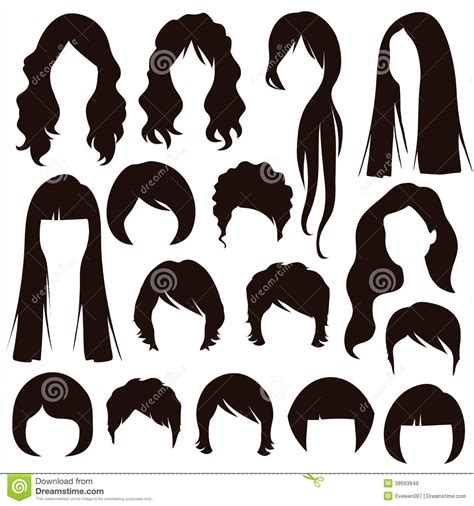 Hair Silhouettes Woman Hairstyle Royalty Free Stock