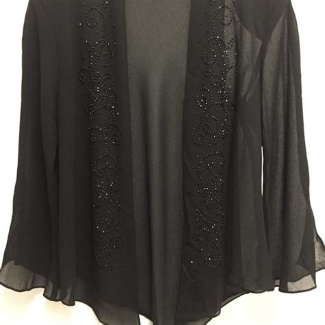 R And M Richards Jackets And Coats R M Richards Black Beaded Evening