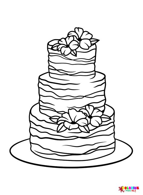 Printable Wedding Cake Coloring Page Free Printable Coloring Pages