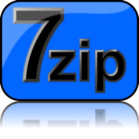 Clipart 7zip Glossy Extrude Blue