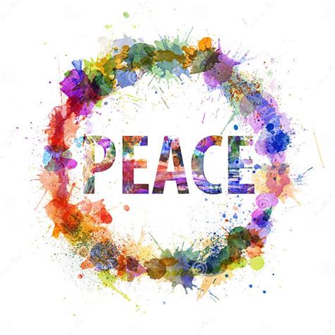 Peace Concept Watercolor Splashes As A Sign Stock Illustration