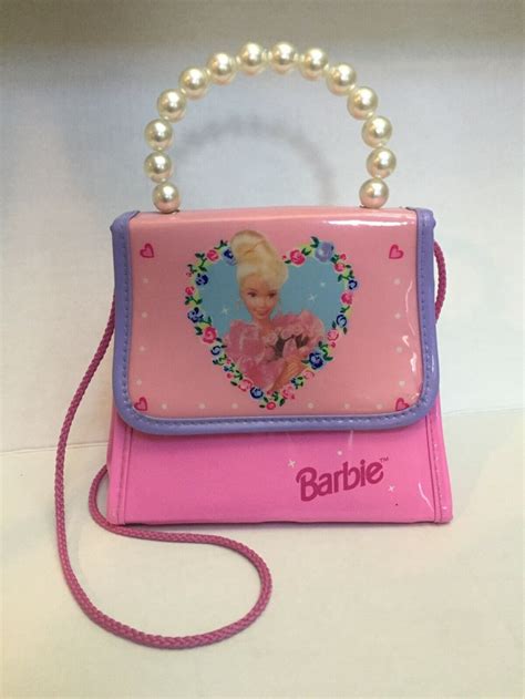 Barbie Purse Handbag Pearl Handle Rare Pink Pyramid Mattel 1997 Dress