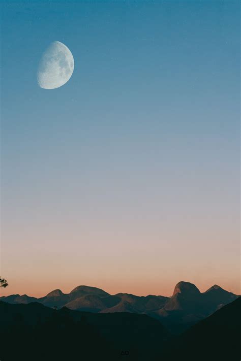 Moon Over Mountain Range · Free Stock Photo