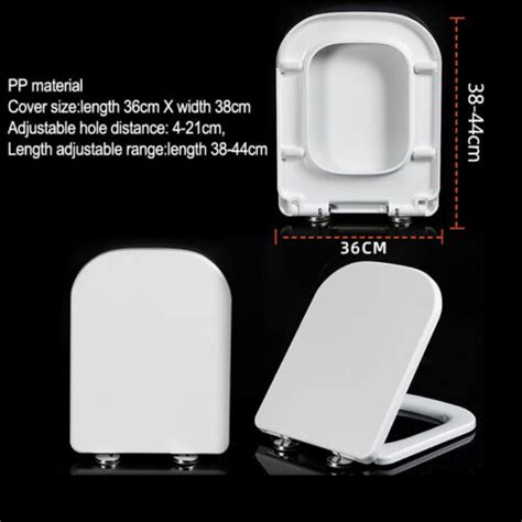 Luxury Square Toilet Seat Heavy Duty White Soft Close Top Quick Release Hinges EBay