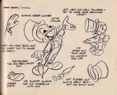 How To Draw Jiminy Cricket Character Design Disney Disney Sketches