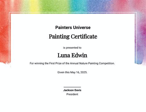 Free Painting Certificate Edit Online And Download