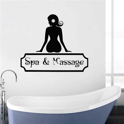 wall decal spa massage sign facial beauty salon full body massage vinyl sticker day spa design