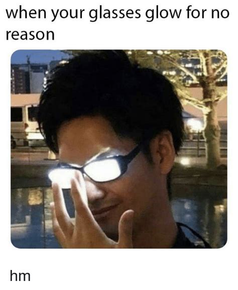 Download Guy With Glowing Glasses Meme Png And  Base
