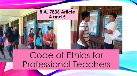 Lesson5 Ra 7836 Code Of Ethics For Professional Teachers Article