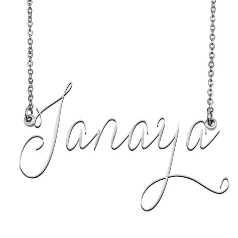 Janaya Name Necklace Custom Personalized Name Plate Jewelry For