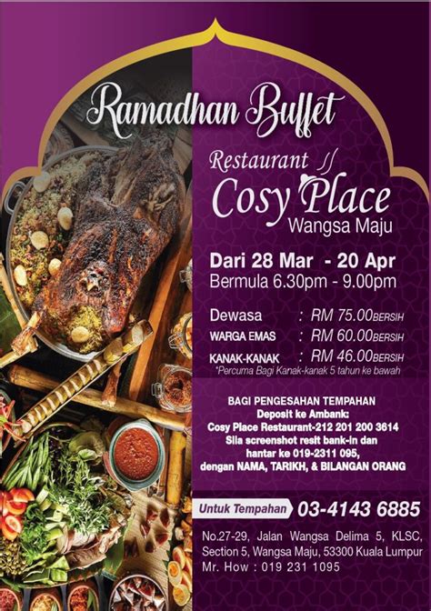 Ramadhan Buffet 2023 Cosy Place Restaurant