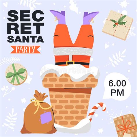 Secret Santa Invitation Template Design Concept For Invitation Poster