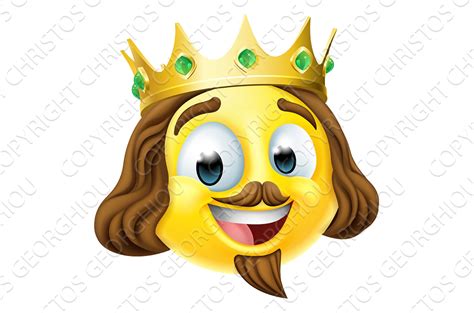 King Emoticon Emoji Face Gold Crown Photoshop Graphics ~ Creative Market