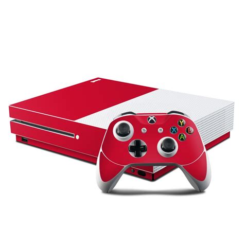 Microsoft Xbox One S Console And Controller Kit Skin Solid State Red