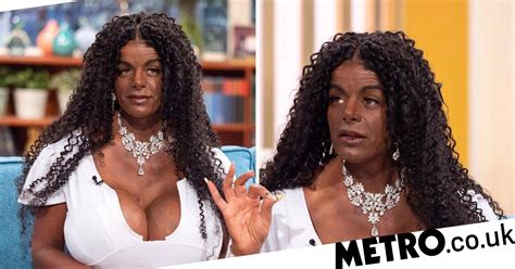 woman who injects herself to become black to get world s biggest breast implants metro news