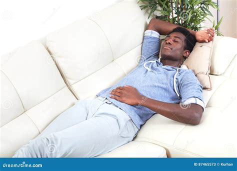 Sleeping Black Man Stock Image Image Of Interior Africanamerican 87465573