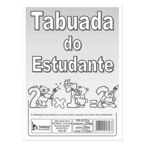 Caderno De Tabuada Tabuada Do Estudante 10 Folhas Shopee Brasil
