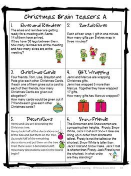 Here are 12 rhyming riddles for kids where the answers are all things to do with christmas. Christmas Math Activities - Games, Puzzles and Brain ...
