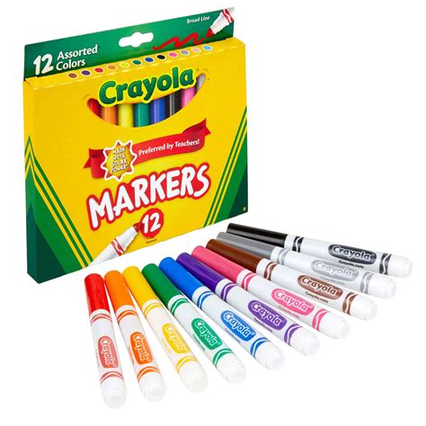 Crayola Broad Line Markers Assorted Colors 12 Ct