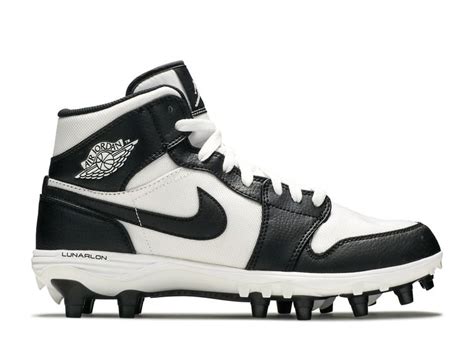 Jordan 1 Mid Td Cleat Black White Air Jordan Ar5604 100 White