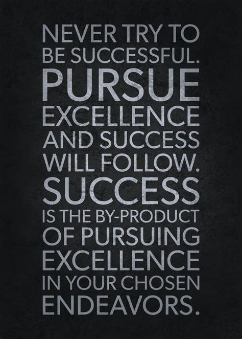 Pursue Excellence Poster By Chan Displate