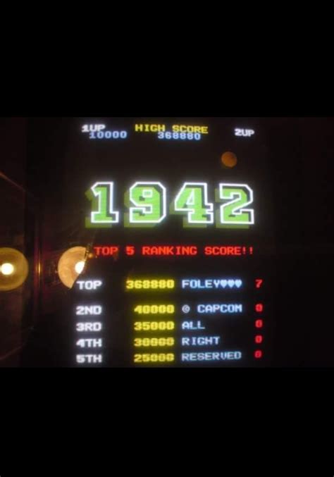 1942 (Arcade) high score by Mrcov1987