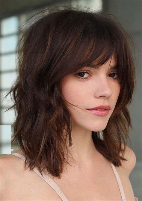 Gallery pictures of hairstyles with bangs for round faces 2020. Ridiculous Medium Length Haircuts with Bangs in 2019 ...