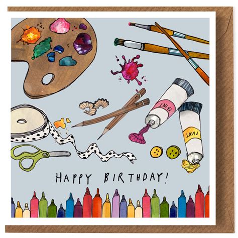 Lets Craft Happy Birthday Greeting Card By Katie Cardew Illustrations