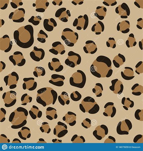 Leopard Seamless Pattern Sketch Drawing Fashion Design