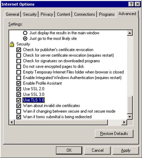 How To Enable Tls 10 In Internet Explorer 6 Faqs It Services
